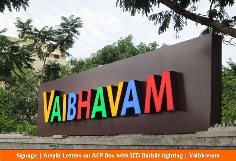 Acrylic Solid Letters ACP Boards Night View, एसीपी संकेत 
