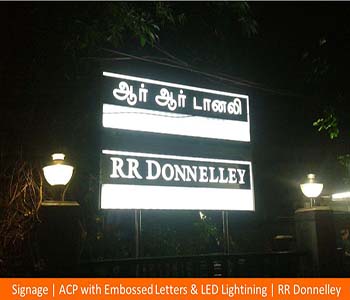 Signage, ACP with Embossed Letters _ LED Lightining , RR Donnelley