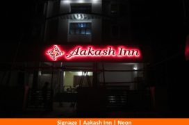 Signage Aakash Inn, Neon